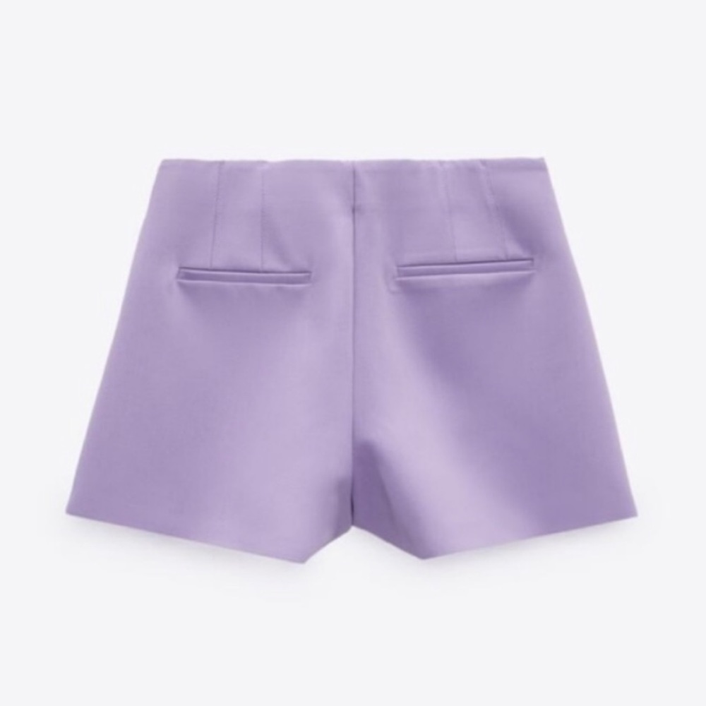 ZARA • Lavender/Lilac/Purple High-Waisted Mini Shorts, XS - Picture 6 of 16